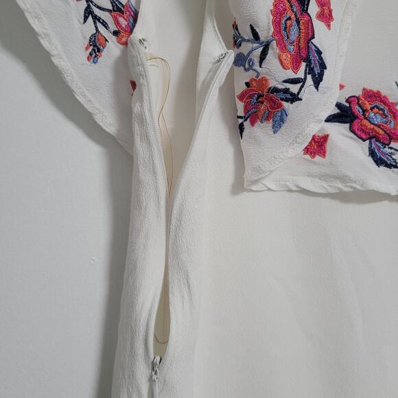 Miami White Floral Dress Sleeveless Tie Spaghetti Strap Mini Dress Size Small - Picture 4 of 8